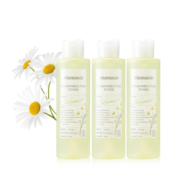 New Lot 3pc MAMONDE Chamomile Pure Toner Vegan Calming 250ml 8.45 Fl Oz Camomile